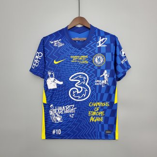 Tailandia Camiseta Chelsea Conmemorativa Edicion Azul